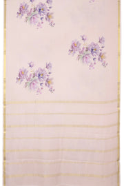 Shell Pink Mysore Crepe Silk Saree With Acrylic Printed Floral Motifs 10076260