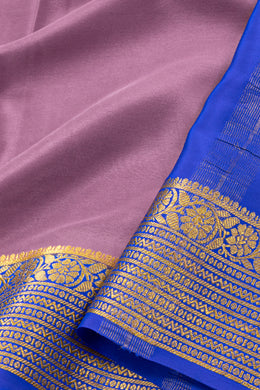 Mauve Mysore Crepe Silk Saree With Zari Border 10076261