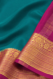 Blue Mysore Crepe Silk Saree With Zari Border 10076262