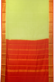 Green Mysore Crepe Silk Saree With Zari Border 10076263