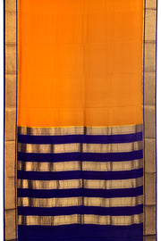 Yellow Mysore Crepe Silk Saree With Zari Border 10076265