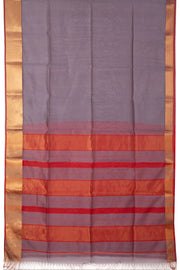 Grey Maheshwari Silk Cotton Saree 10076357