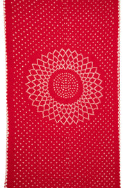 Bridal Red Tie And Dye Bandhani Cotton Saree 10076497