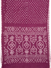 Vintage Rose Purple Tie And Dye Bandhani Cotton Saree 10076498