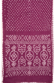 Vintage Rose Purple Tie And Dye Bandhani Cotton Saree 10076498