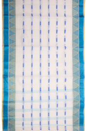 Vanilla Cloud White Bengal Handwoven Cotton Saree With Temple Border 10076587