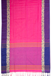 Raspberry Bloom Pink Dhaniakhali Cotton Saree 10076589