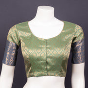 Moss Mist Green Kanjivaram Silk Blouse With Gold Zari  10076602