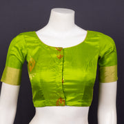 Lemon Grass Green Kanjivaram Soft Silk Blouse With Zari Border 10076615