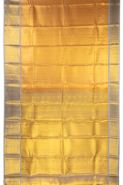 Harvest Sun Gold Kanjivaram Tissue Silk Saree With Geometric Design And Peacock Border 10076699