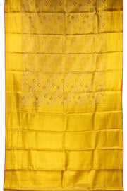 Autumn Gold Monotone Kanjivaram Tissue Silk Saree With Floral Design 10076700