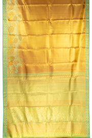 Amber Gold Kanjivaram Tissue Silk Saree With Honey-Comb Design And Floral Border 10076702