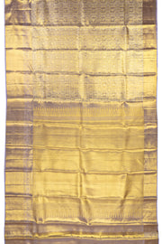 Moonlight Lavender Purple Kanjivaram Tissue Silk Saree With Paisley And Floral Design 10076703