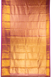 Rosewood Mauve Kanjivaram Tissue Silk Saree With Floral Design And Floral Border 10076705