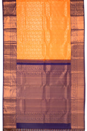 Pumpkin Glow Orange Kanjivaram Pure Silk Saree With Floral Design 10076707