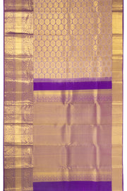 Mulberry Mist Purple Kanjivaram Pure Silk Saree With Peacock Design And Peacock Border 10076717