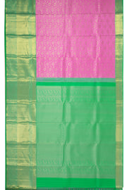 Rose Mist Pink Kanjivaram Pure Silk Saree With Floral Design 10076721