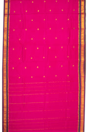 Royal Fuchsia Pink Kanjivaram Pure Silk Saree With Butta Design And Zari Border 10076746