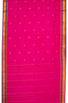 Royal Fuchsia Pink Kanjivaram Pure Silk Saree With Butta Design And Zari Border 10076746