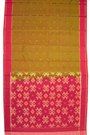 Vintage Mustard Green Kanjivaram Pure Silk Saree With Floral Butta Design And Thandavalam Border 10076752