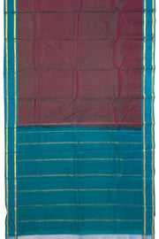 Vintage Mulberry Purple Kanjivaram Pure Silk Saree With Contrast Zari Border 10076753 