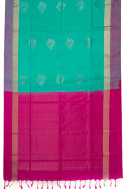 Crystal Aqua Blue Handloom Kanjivaram Soft Silk Saree 10076794