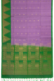 Moonlight Lavender Handloom Kanjivaram Soft Silk Saree With Butta Design And Temple Border 10076799