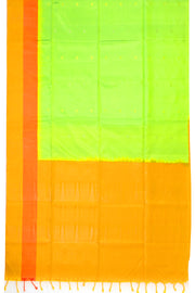 Sunny Parrot Green Handloom Kanjivaram Soft Silk Saree With Butta Design And Temple Border 10076801