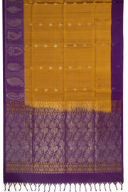 Caramel Brown Handloom Kanjivaram Soft Silk Saree With Floral Butta Design And Paisley Border 10076807