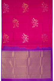 Royal Rani Pink Handloom Borderless Kanjivaram Soft Silk Saree With Birds Motifs Design 10076821