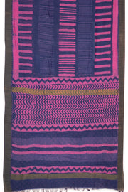 Blue Dabu Printed Silk Cotton Saree 10077016