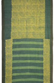 Green Dabu Printed Silk Cotton Saree 10077029