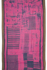 Purple Dabu Printed Silk Cotton Saree 10077030