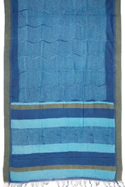 Blue Dabu Printed Silk Cotton Saree 10077038