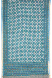 Teal Green Printed Semi Tussar Silk Saree 10077248

