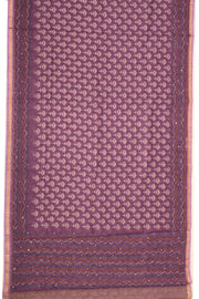 Purple Printed Semi Tussar Silk Saree 10077250