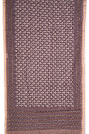 Brown Printed Semi Tussar Silk Saree 10077251