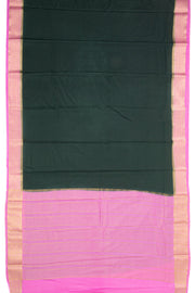 Dark Green Semi Mysore Crepe Silk Saree 10077810
