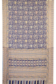Navy Blue Kani Printed Silk Saree 10077864