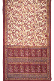 Beige Kani Printed Silk Saree 10077865