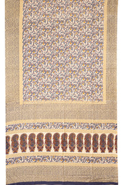 Beige Kani Printed Silk Saree 10077867