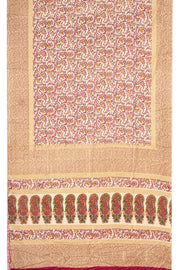 Cream Kani Printed Silk Saree 10077871