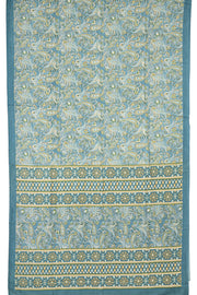 Blue and Red Kani Printed Silk Saree 10077875