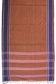 Brown Handloom Narayanpet Cotton Saree Without Blouse 10064362 
