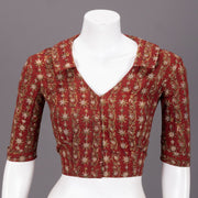 Red Hand Block Vanaspathi Printed Cotton Blouse 10074482