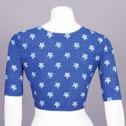 Blue Indigo Dabu Printed Cotton Blouse 10068952 - Avishya