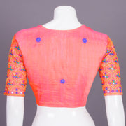 Pink Aari Embroidered Silk Blouse 10068937