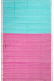 Blue & Purple Chanderi Half & Half Silk Cotton Saree