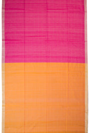 Pink & Yellow Chanderi Half & Half Silk Cotton Saree 