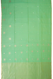 Green Silk Cotton Saree With Tissue Pallu 